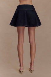 Arista Denim Mini Skirt - Washed Indigo Blue